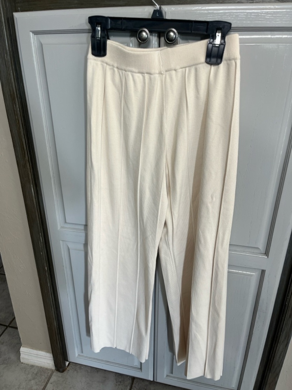 Cream Knit Pants - Women's Casual